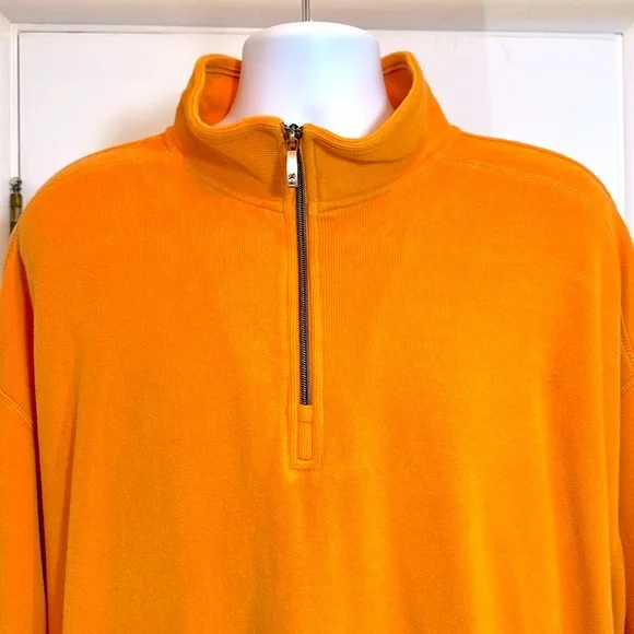 Tommy Bahama 1/4 Zip Cotton Pullover Henley Soft Orange Jersey XXL - Picture 8 of 11